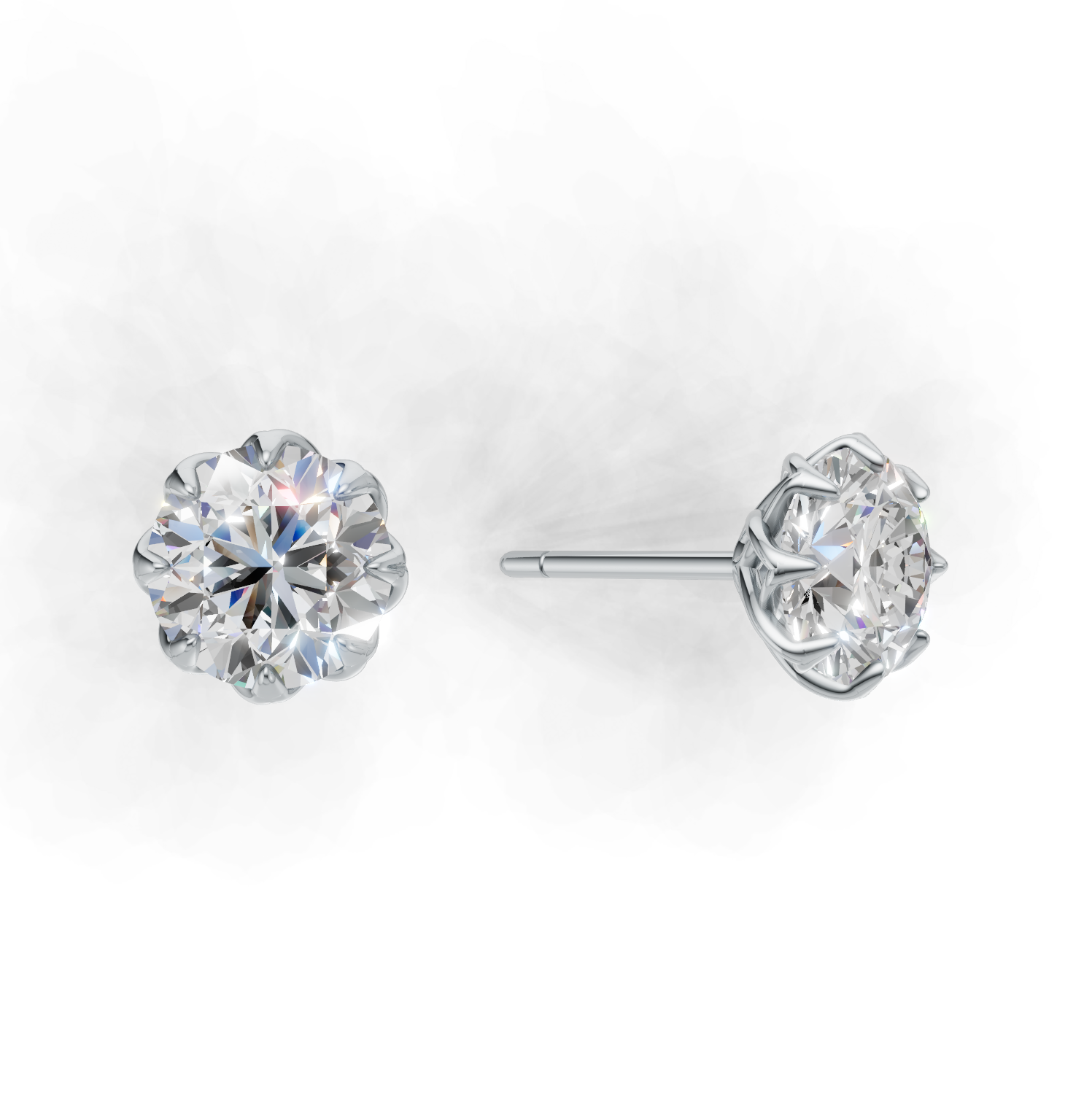 Portuguese Cut Pierce Solitaire K14 White Gold 2ct