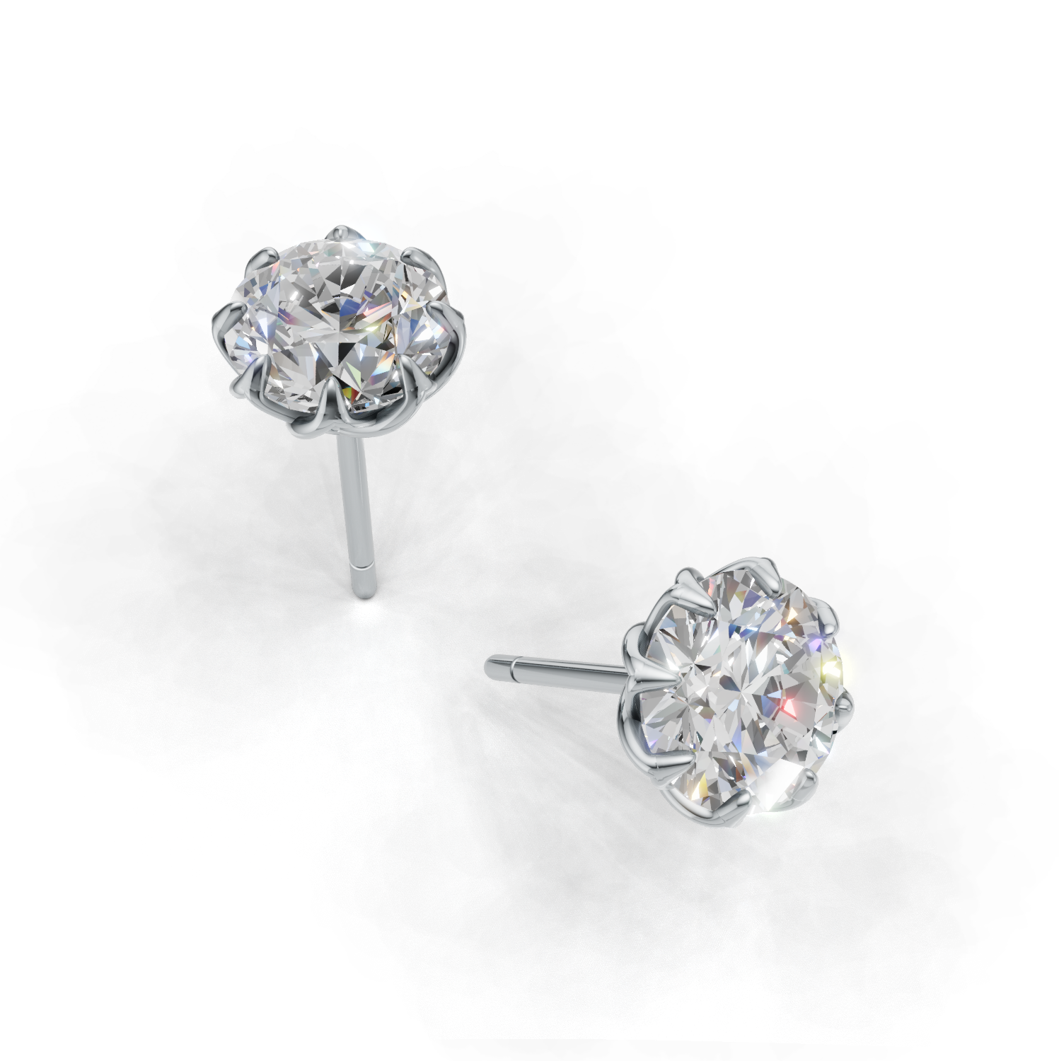 Portuguese Cut Pierce Solitaire K14 White Gold 2ct
