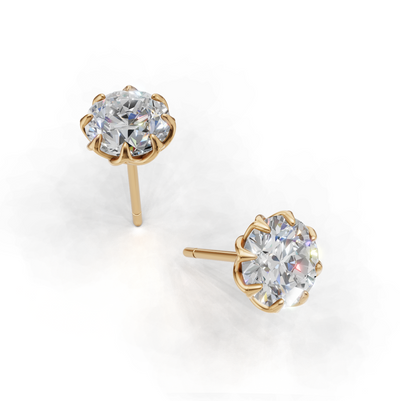 Portuguese Cut Pierce Solitaire K14 Yellow Gold 2ct