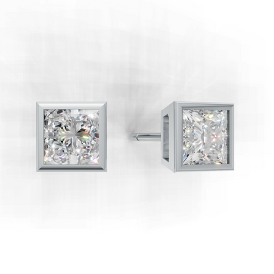 Pierce Princess Bezel K14 White Gold 1ct