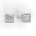 Princess Lab Grown Diamond Bezel Earring