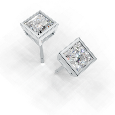 Pierce Princess Bezel K14 White Gold 1ct