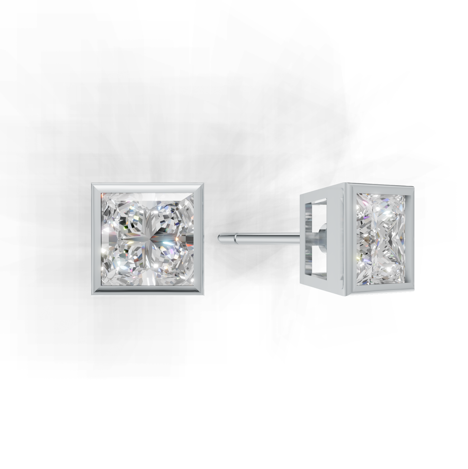 Pierce Princess Bezel K14 White Gold 2ct