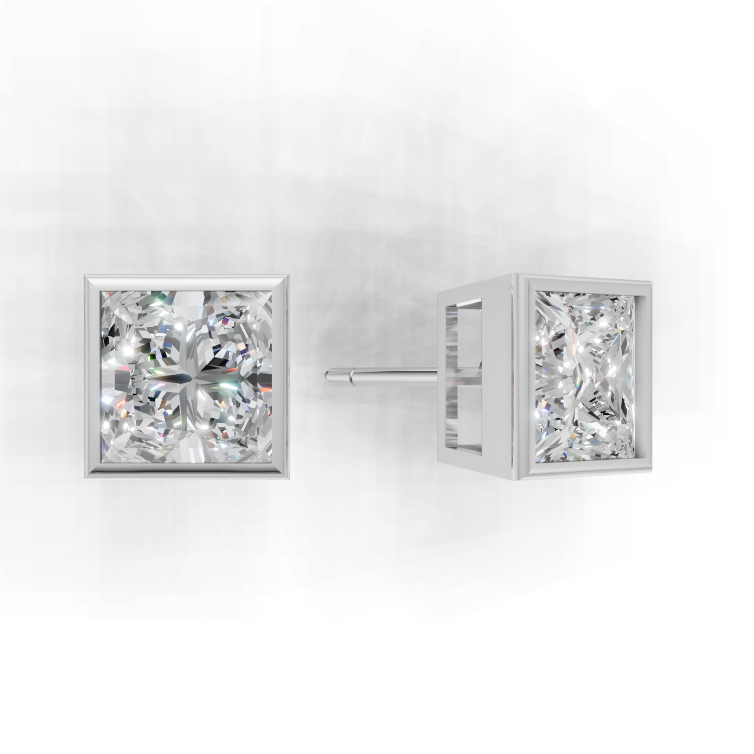 Pierce Princess Bezel K18 White Gold 1ct