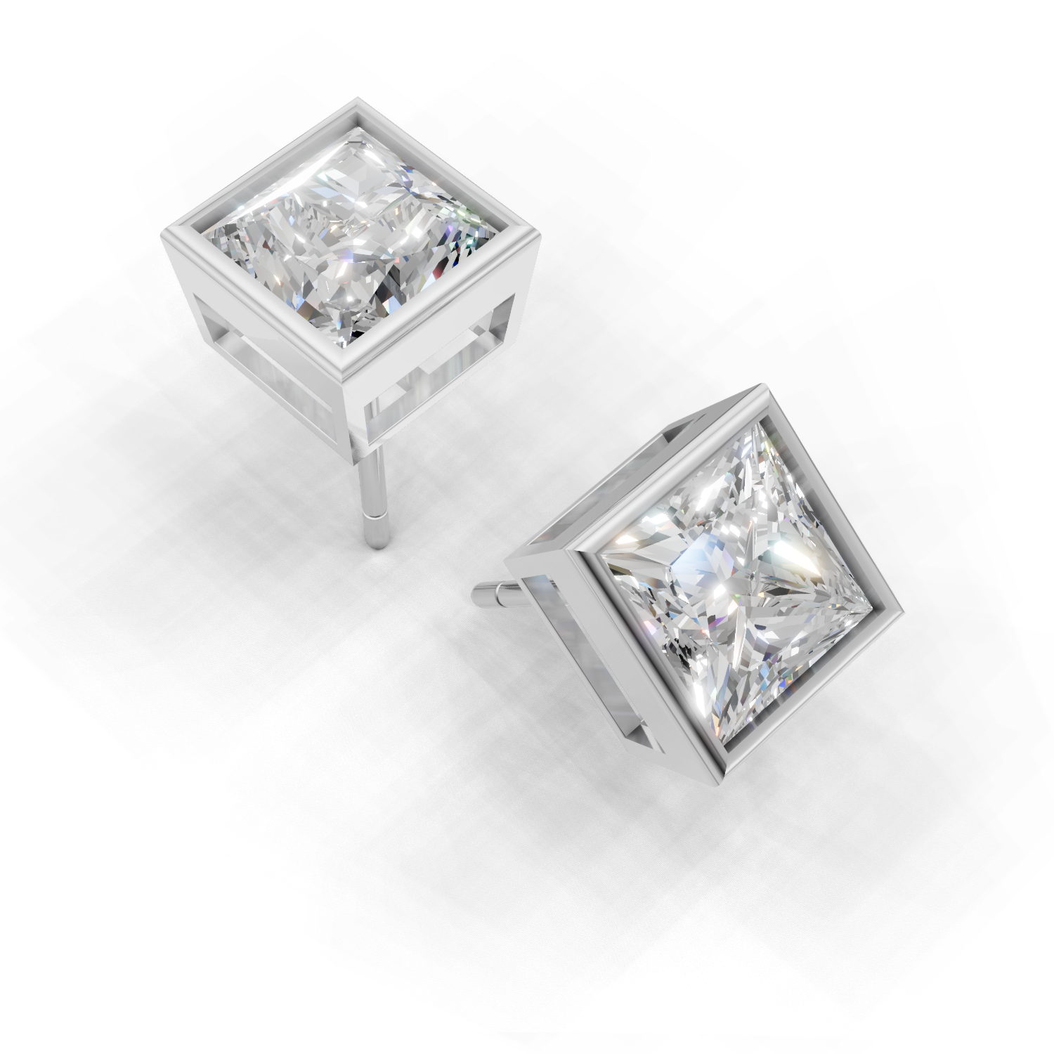 Pierce Princess Bezel K18 White Gold 1ct