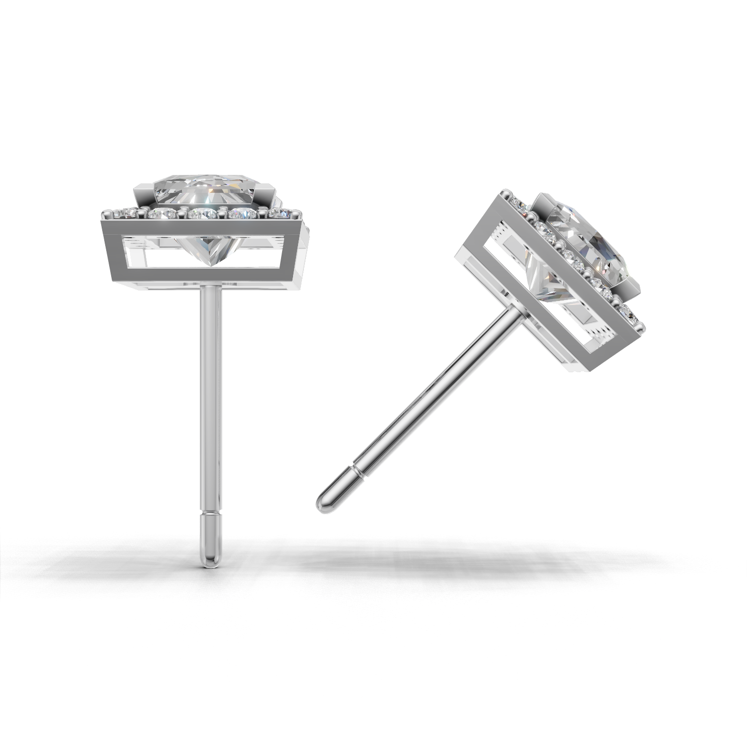 Pierce Princess Halo 18k White Gold 1ct