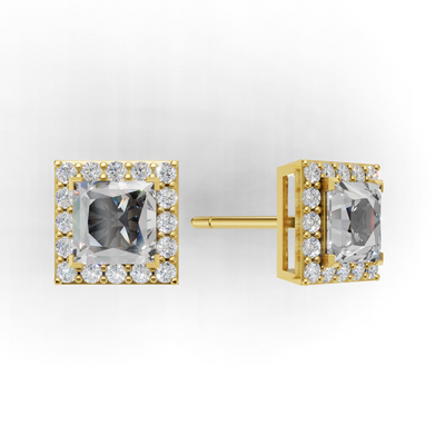 Pierce Princess Halo 18k Yellow Gold 1ct