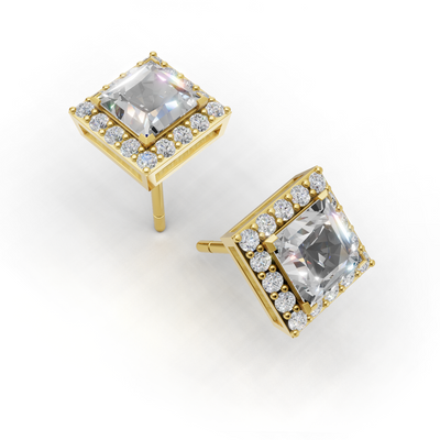 Pierce Princess Halo 18k Yellow Gold 1ct