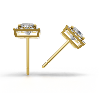 Pierce Princess Halo 18k Yellow Gold 1ct
