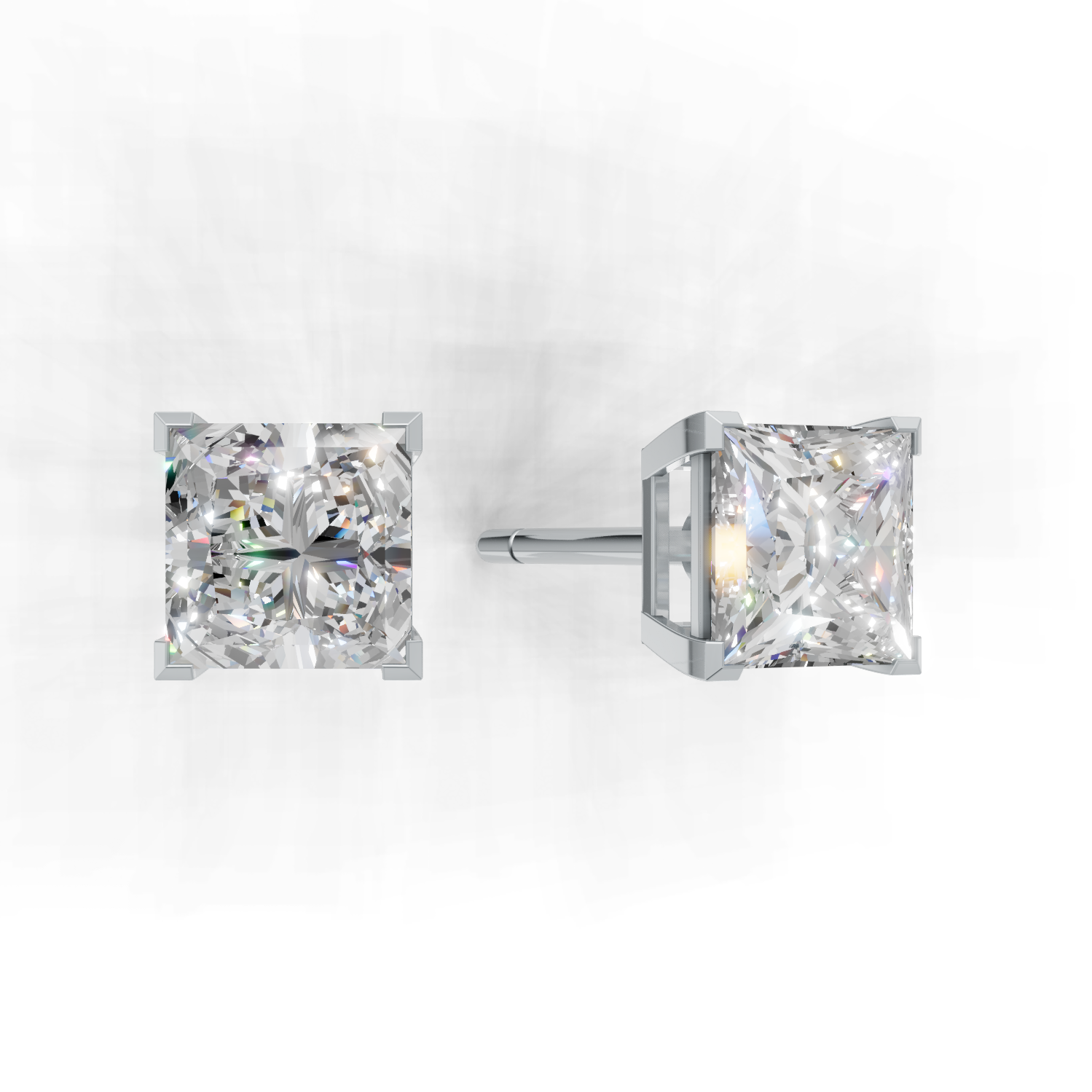 Pierce Princess Solitaire K14 White Gold 1ct
