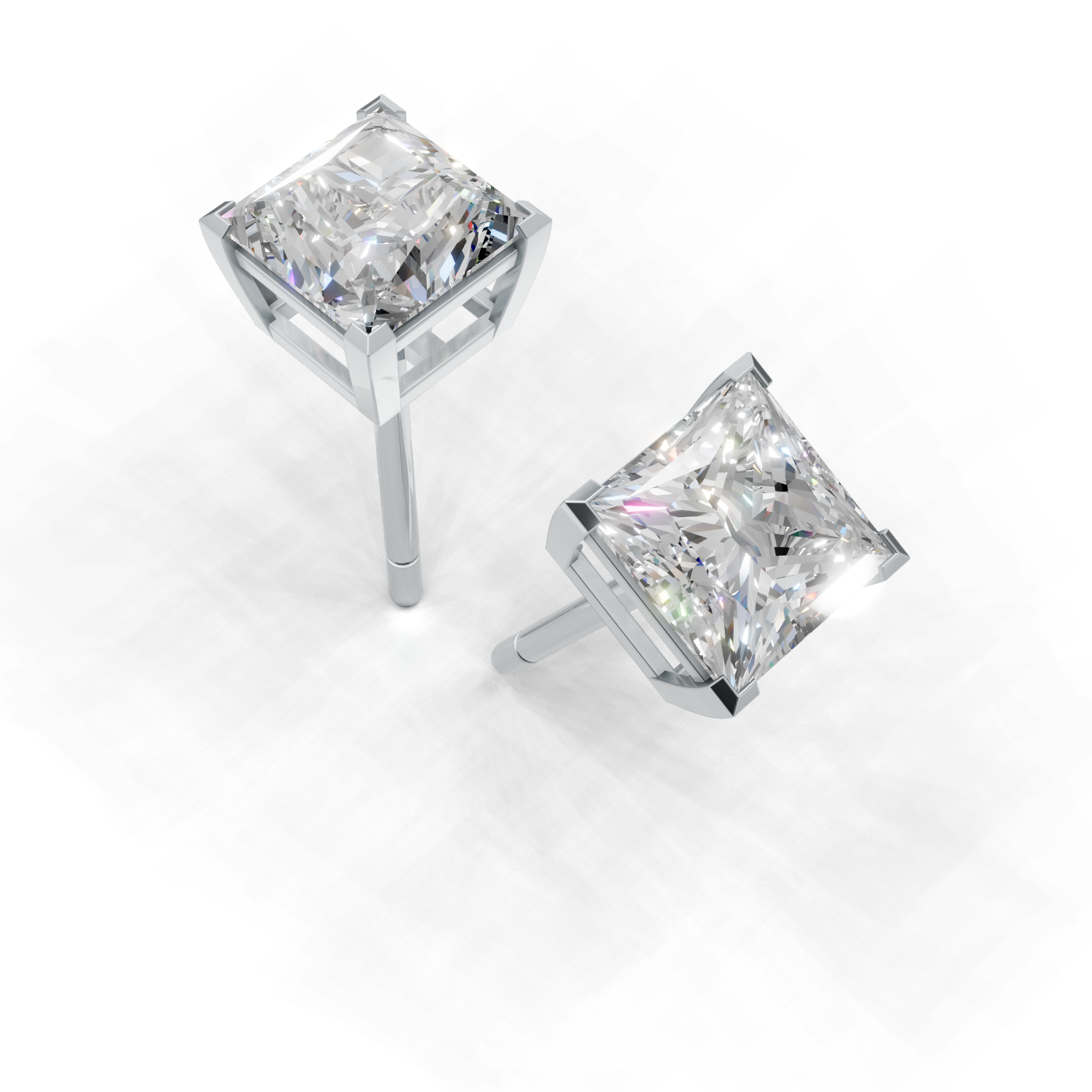 Pierce Princess Solitaire K14 White Gold 1ct