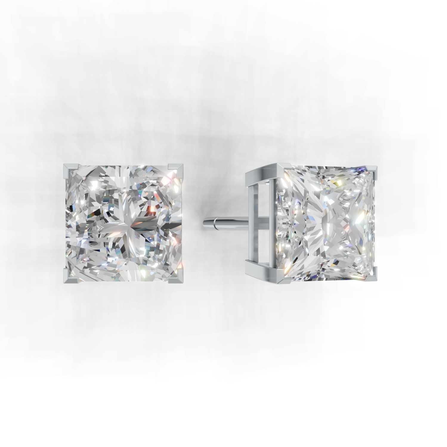 Pierce Princess Solitaire K14 White Gold 2ct
