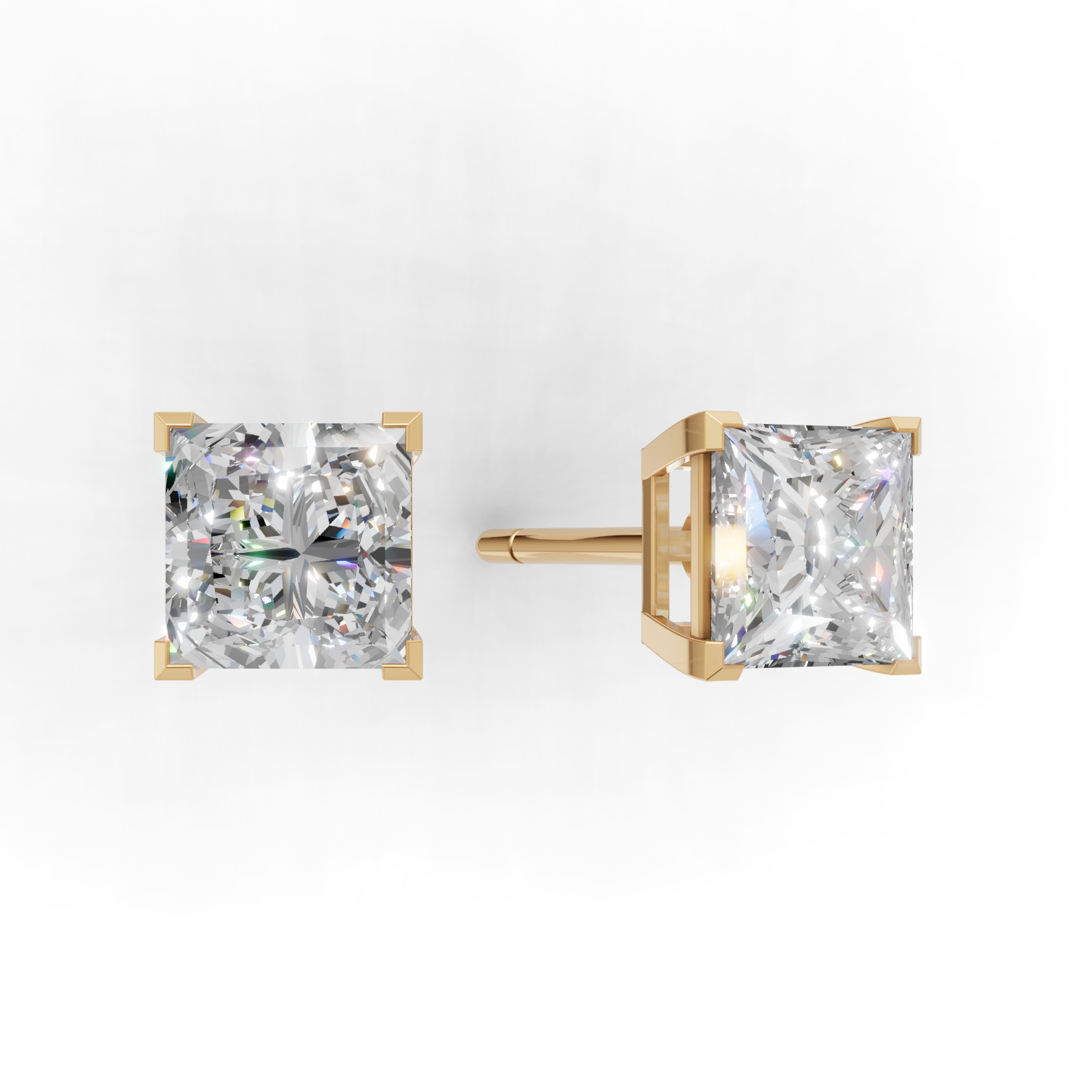 Pierce Princess Solitaire K14 Yellow Gold 1ct