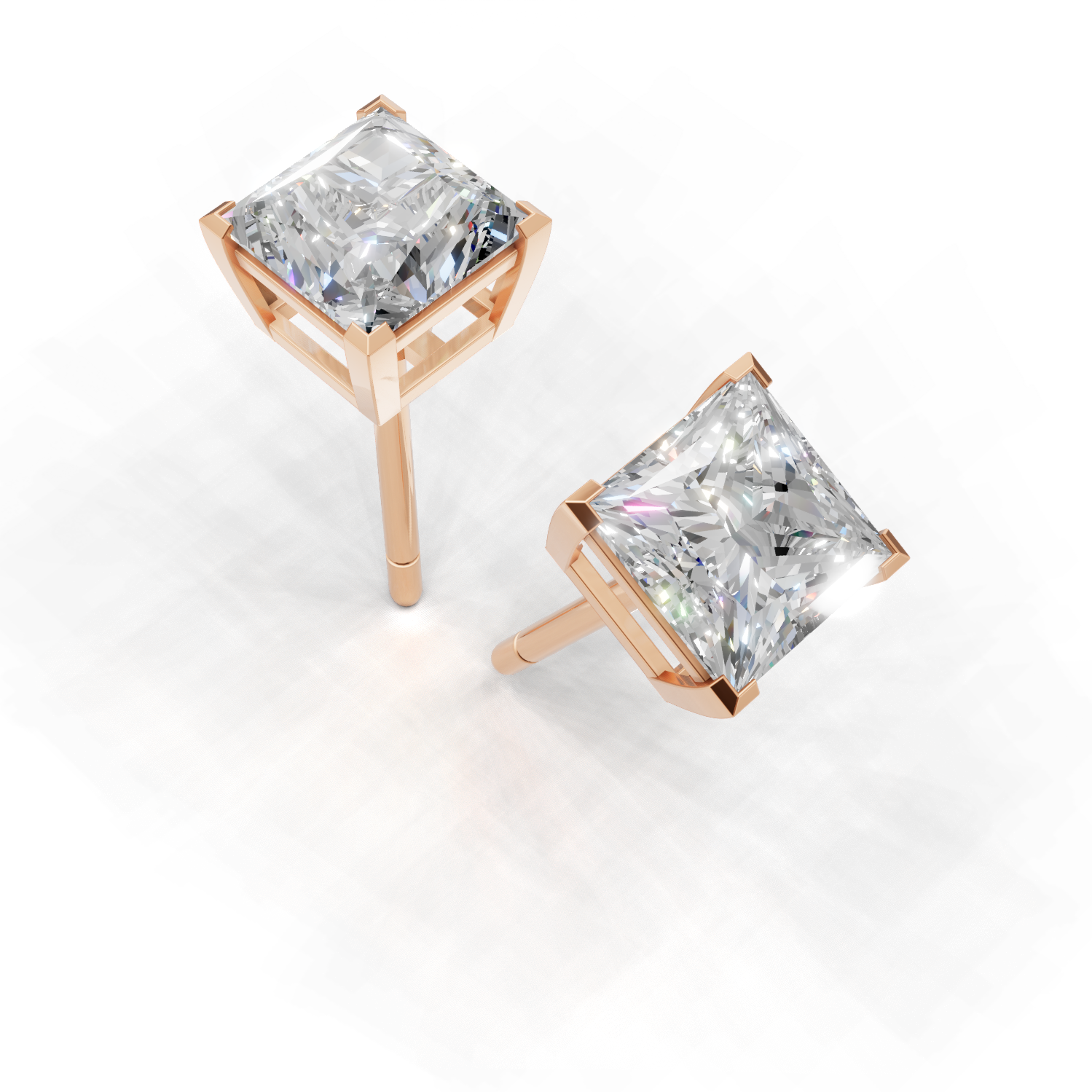 Pierce Princess Solitaire K18 Pink Gold 1ct
