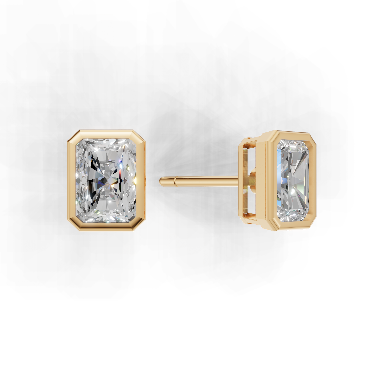 Pierce Radiant Bezel K14 Yellow Gold 1ct