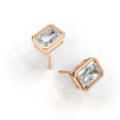 Pierce Radiant Bezel K18 Pink Gold 1ct
