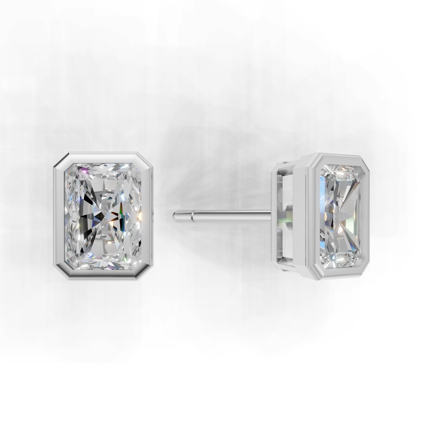 Pierce Radiant Bezel 18k White Gold 1ct