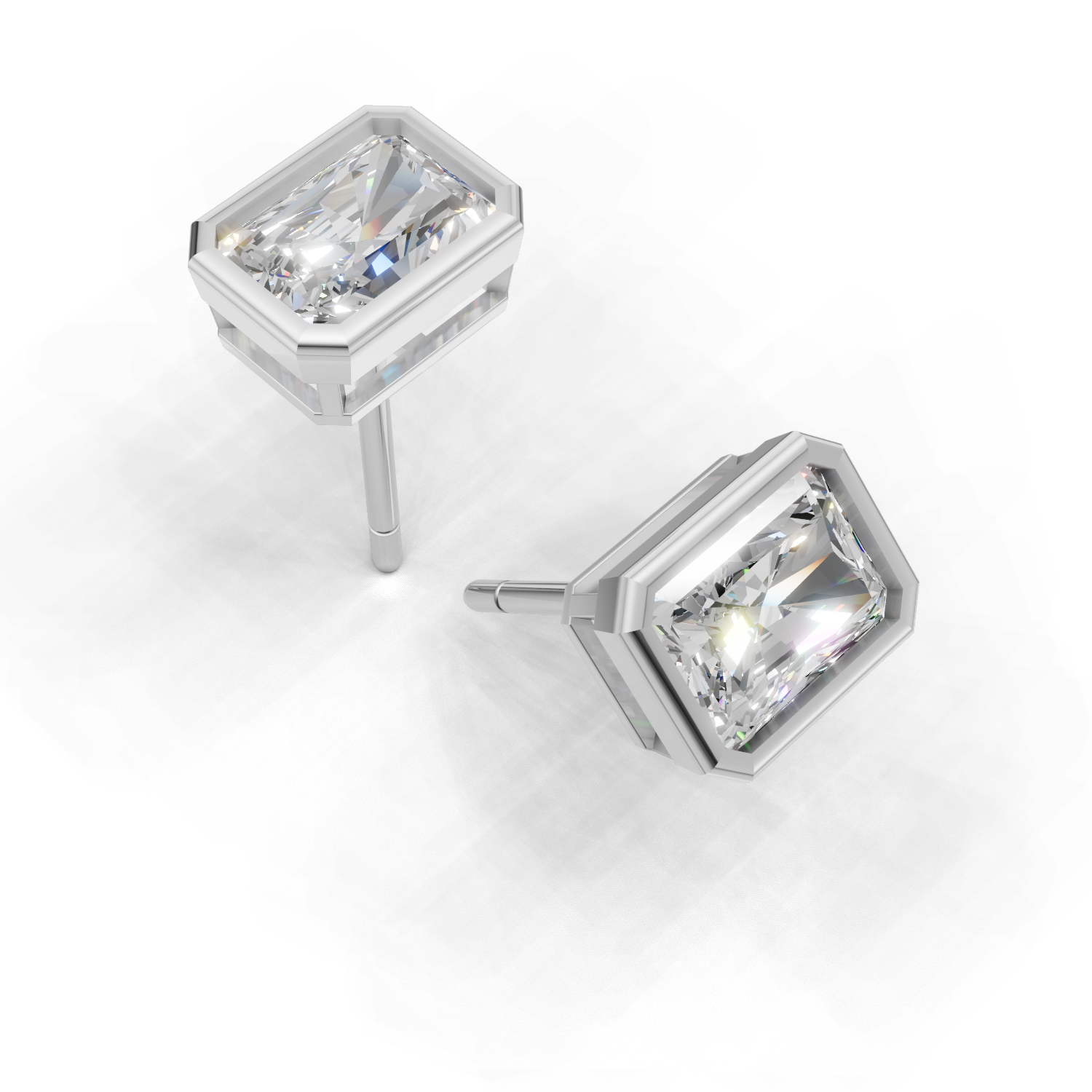 Pierce Radiant Bezel 18k White Gold 1ct