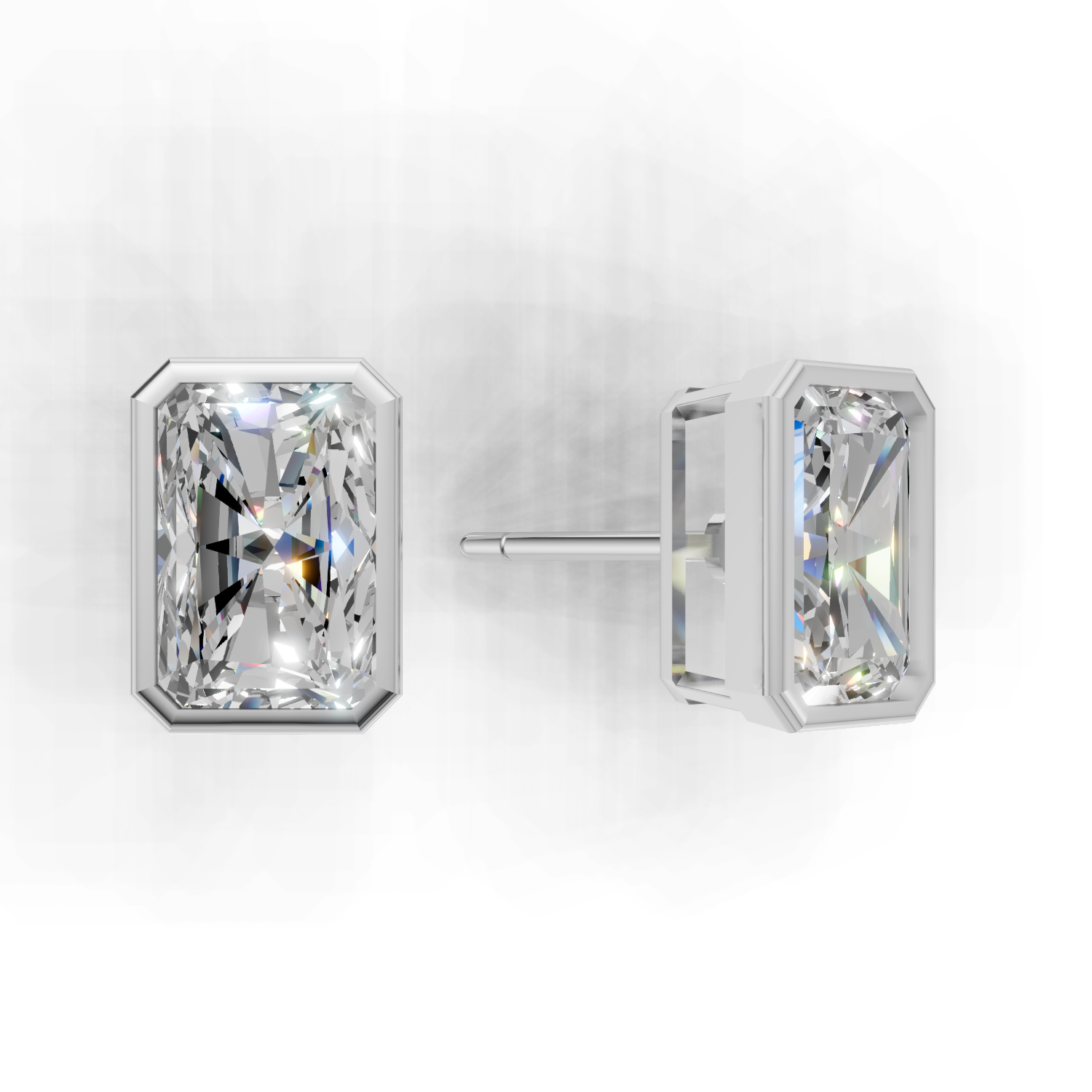 Pierce Radiant Bezel 18k White Gold 2ct