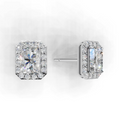 Radiant Lab Grown Diamond Halo Earring