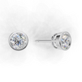 Round Lab Grown Diamond Bezel Earring