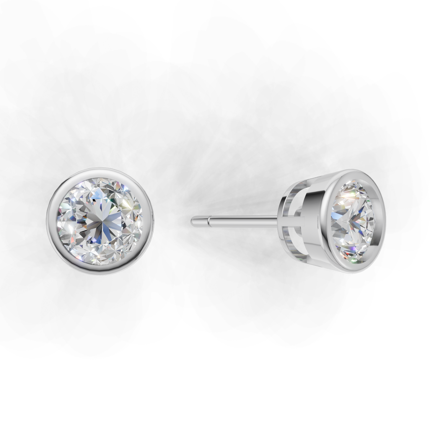 Pierce Round Bezel 18k White Gold 1ct