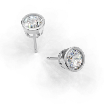 Pierce Round Bezel 18k White Gold 1ct