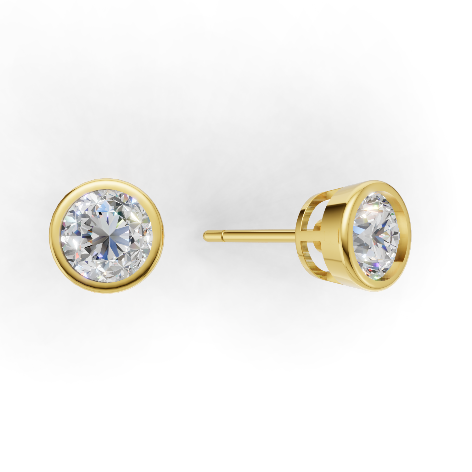 Pierce Round Bezel 18k Yellow Gold 1ct