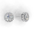 Round Lab Grown Diamond Halo Earring