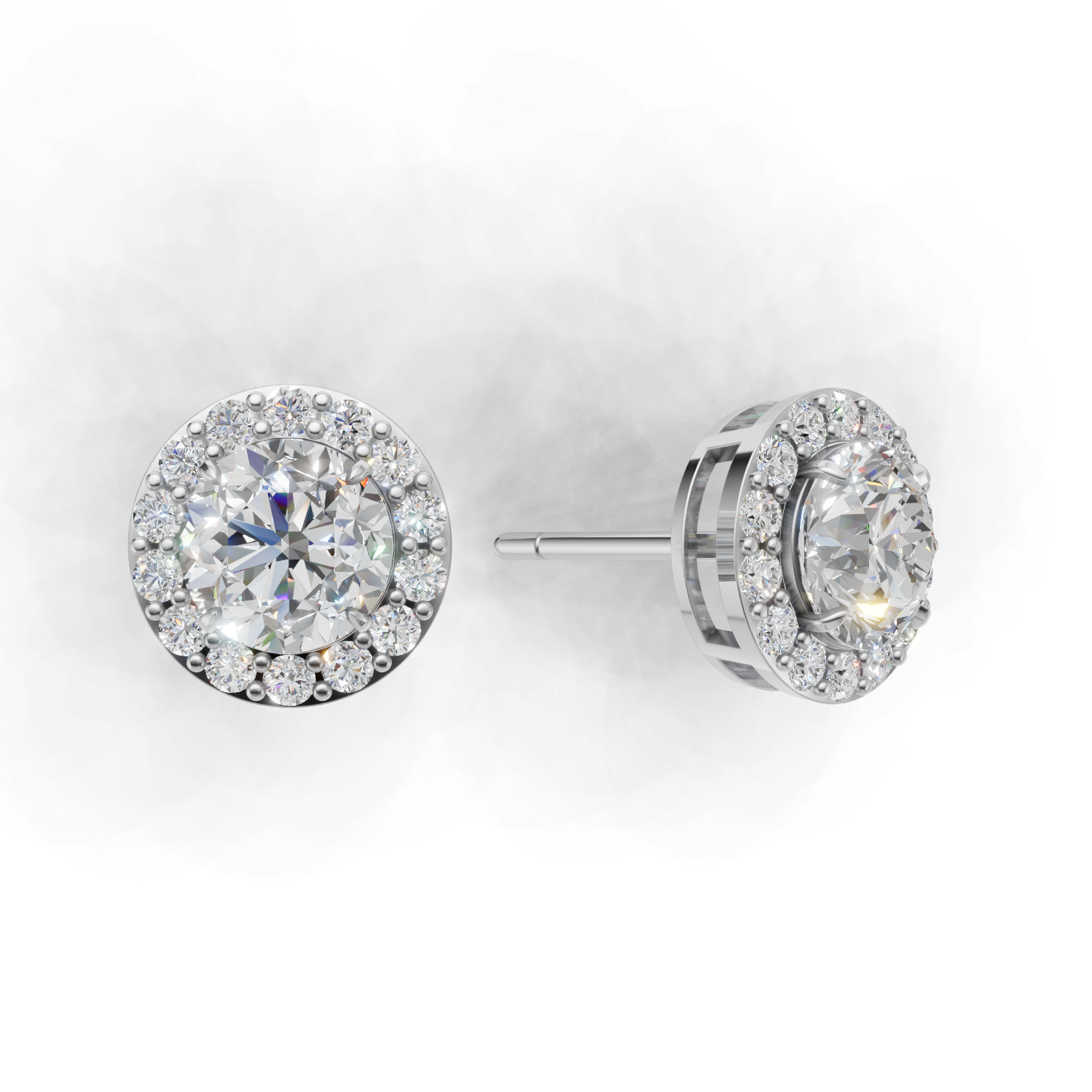 Pierce Round Halo 18k White Gold 1ct