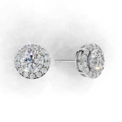 Pierce Round Halo 18k White Gold 1ct