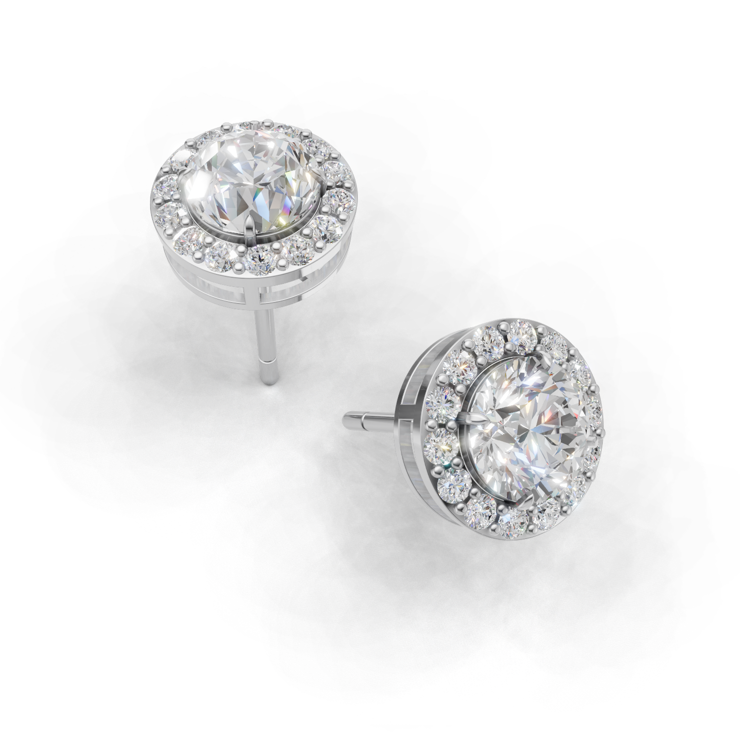 Pierce Round Halo 18k White Gold 1ct