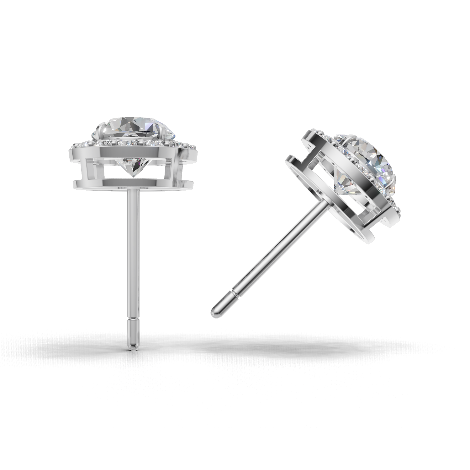 Pierce Round Halo 18k White Gold 1ct