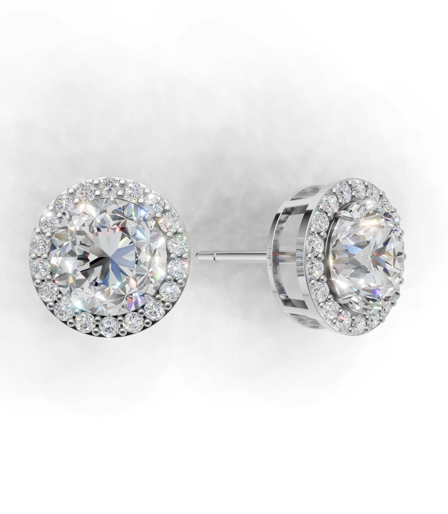Pierce Round Halo 18k White Gold 2ct