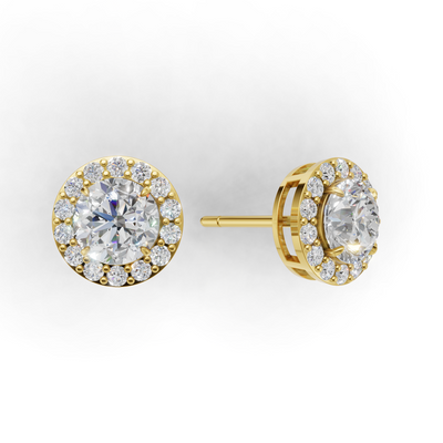 Pierce Round Halo 18k Yellow Gold 1ct