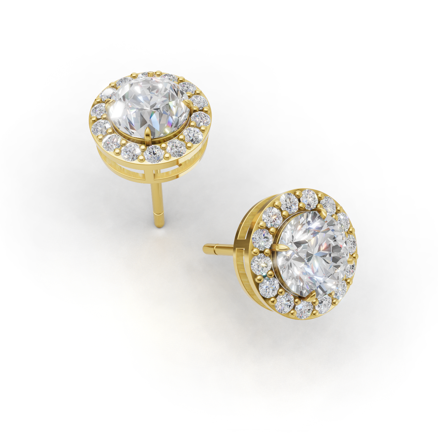 Pierce Round Halo 18k Yellow Gold 1ct