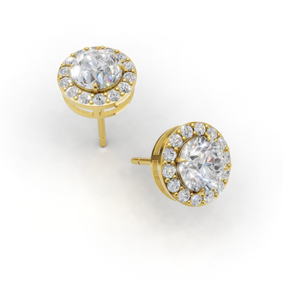 Pierce Round Halo 18k Yellow Gold 1ct