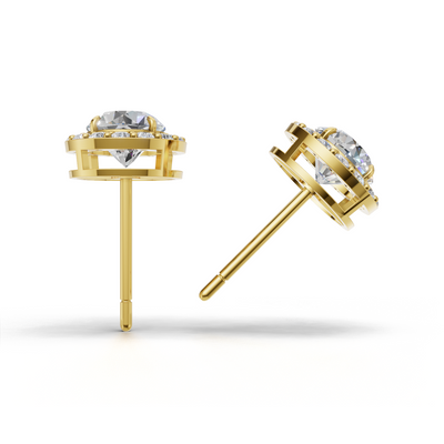 Pierce Round Halo 18k Yellow Gold 1ct