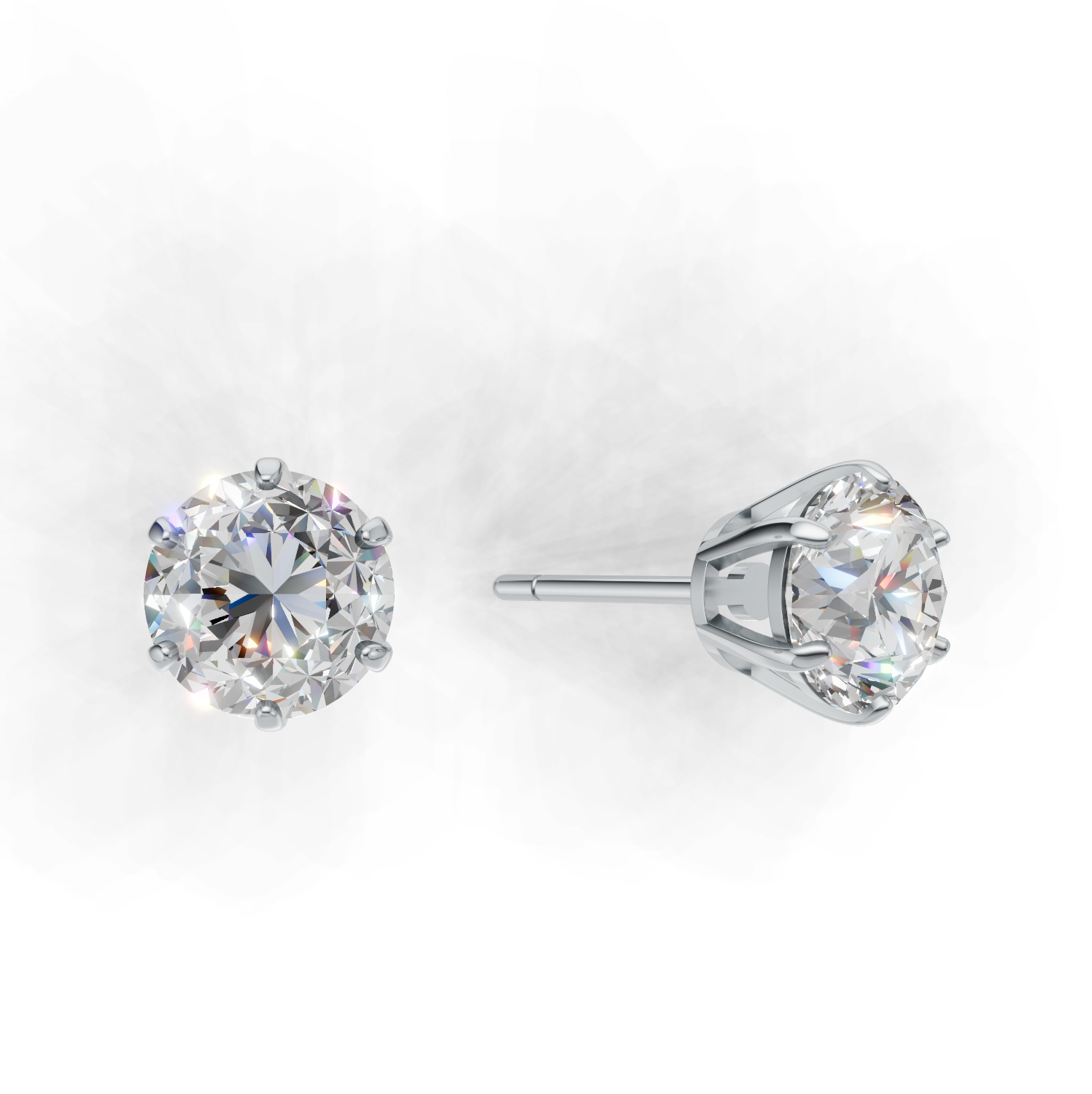 Pierce Round Solitaire K14 White Gold 2ct
