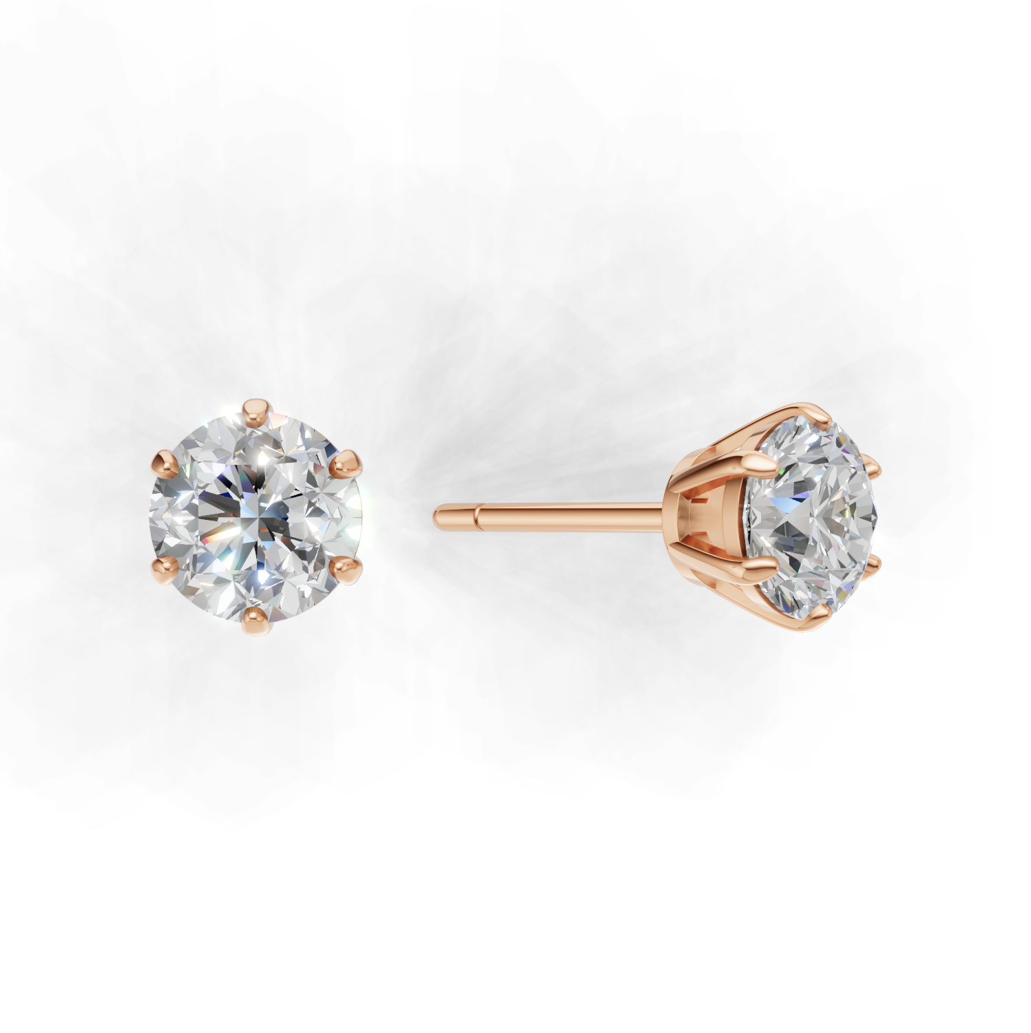 Pierce Round Solitaire K18 Pink Gold 1ct
