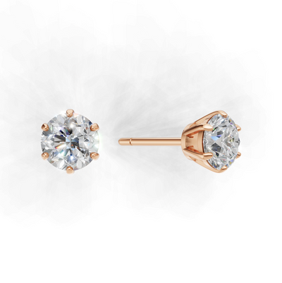 Pierce Round Solitaire K18 Pink Gold 1ct