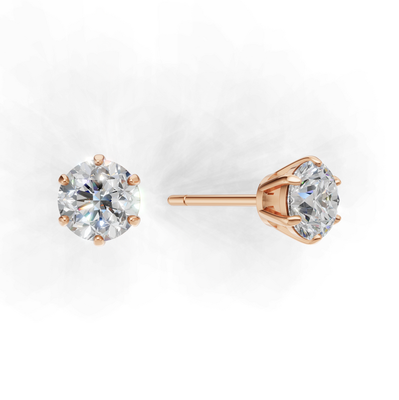 Round Lab Grown Diamond Solitaire Earring