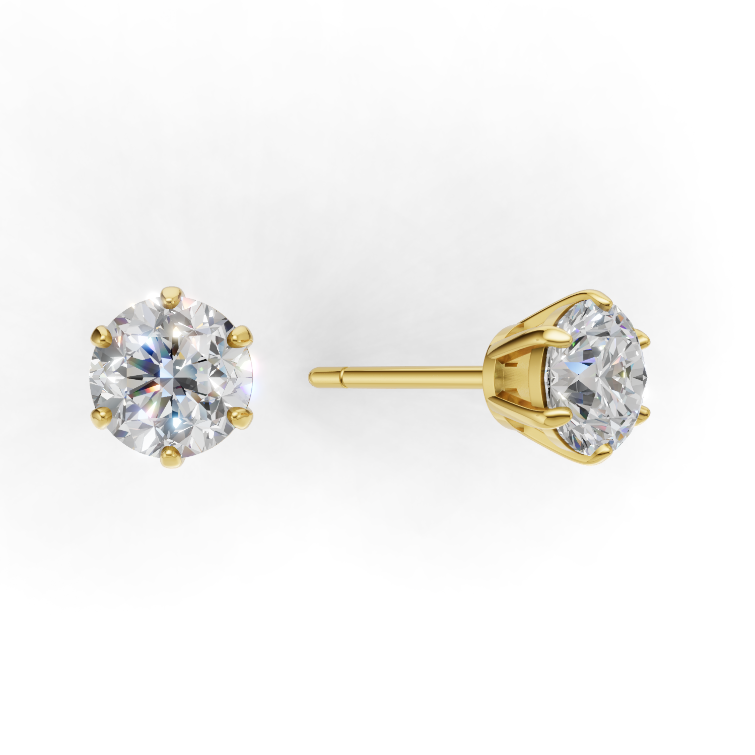 Pierce Round Solitaire 18k Yellow Gold 1ct