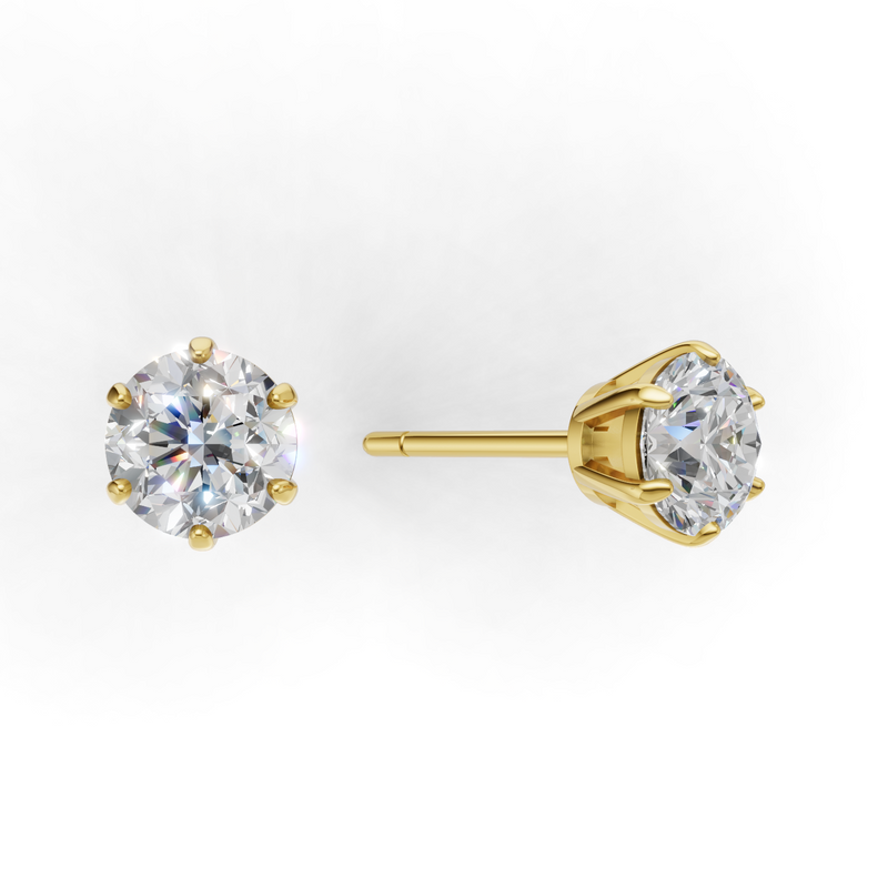 Round Lab Grown Diamond Solitaire Earring