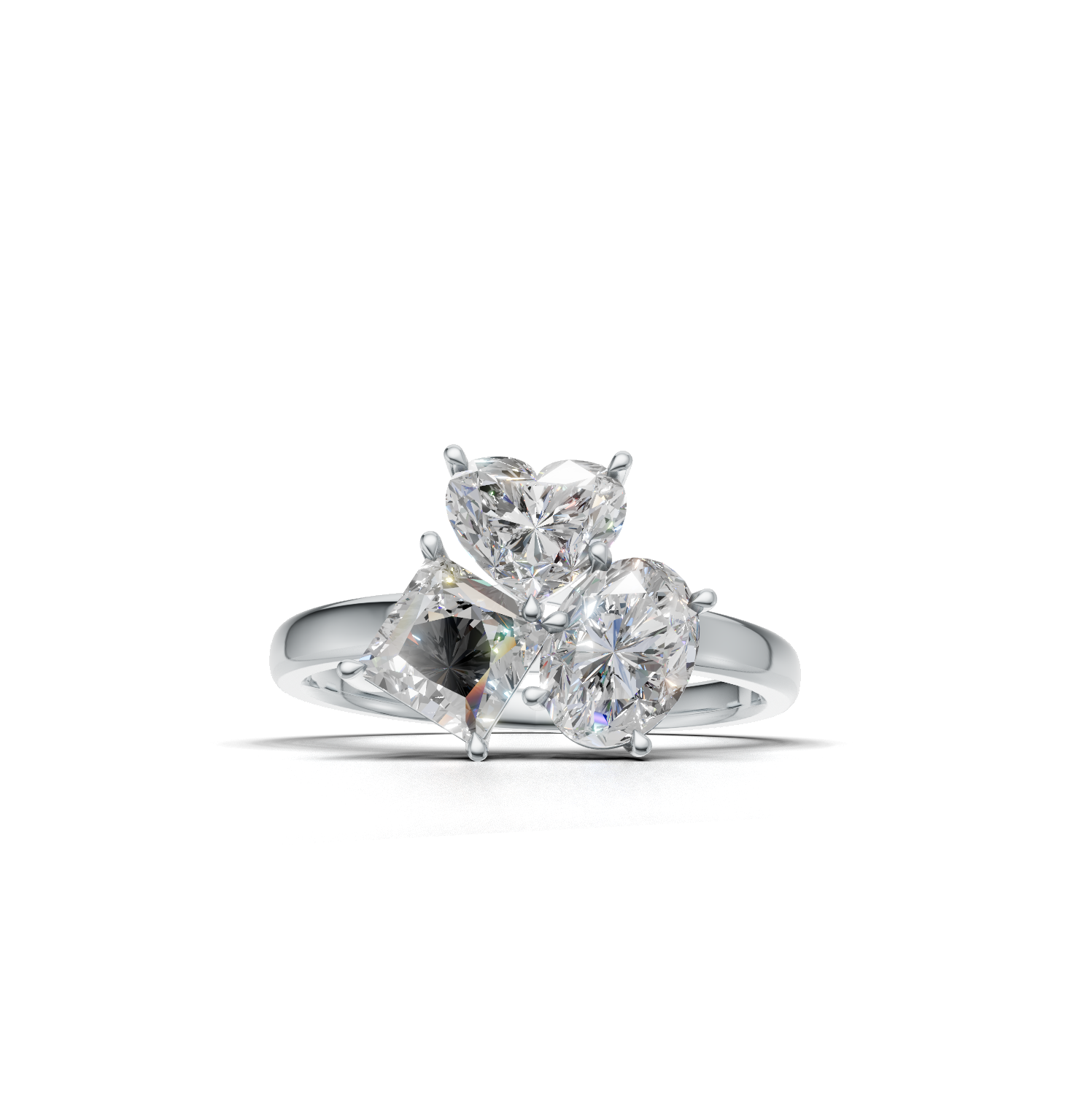 Cluster Ring Normal K14 White Gold 1.5ct