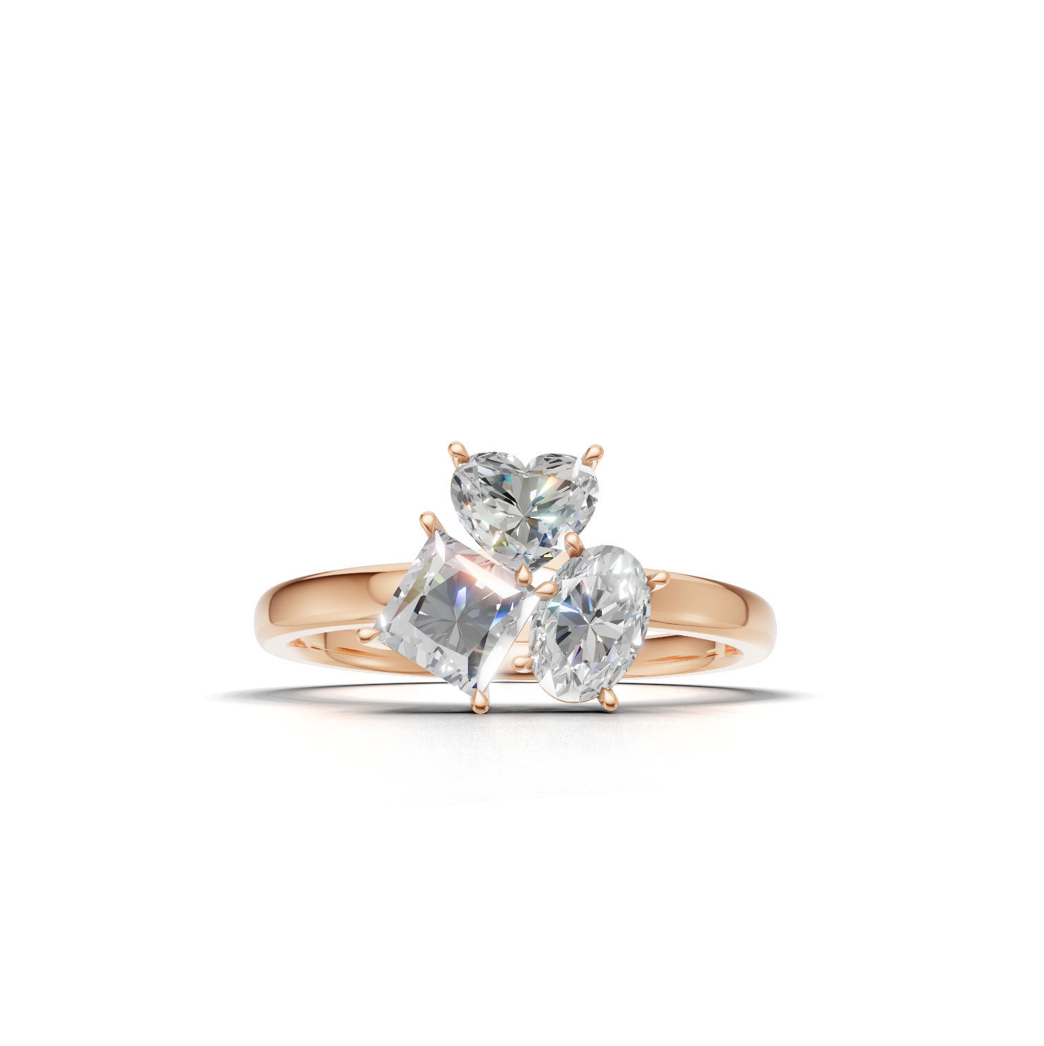 Cluster Ring Normal K18 Pink Gold 1ct
