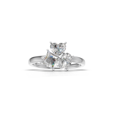 Cluster Ring Normal K18 White Gold 1ct