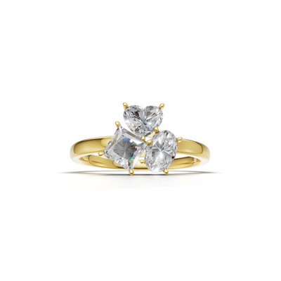 Cluster Ring Normal 18k Yellow Gold 1ct