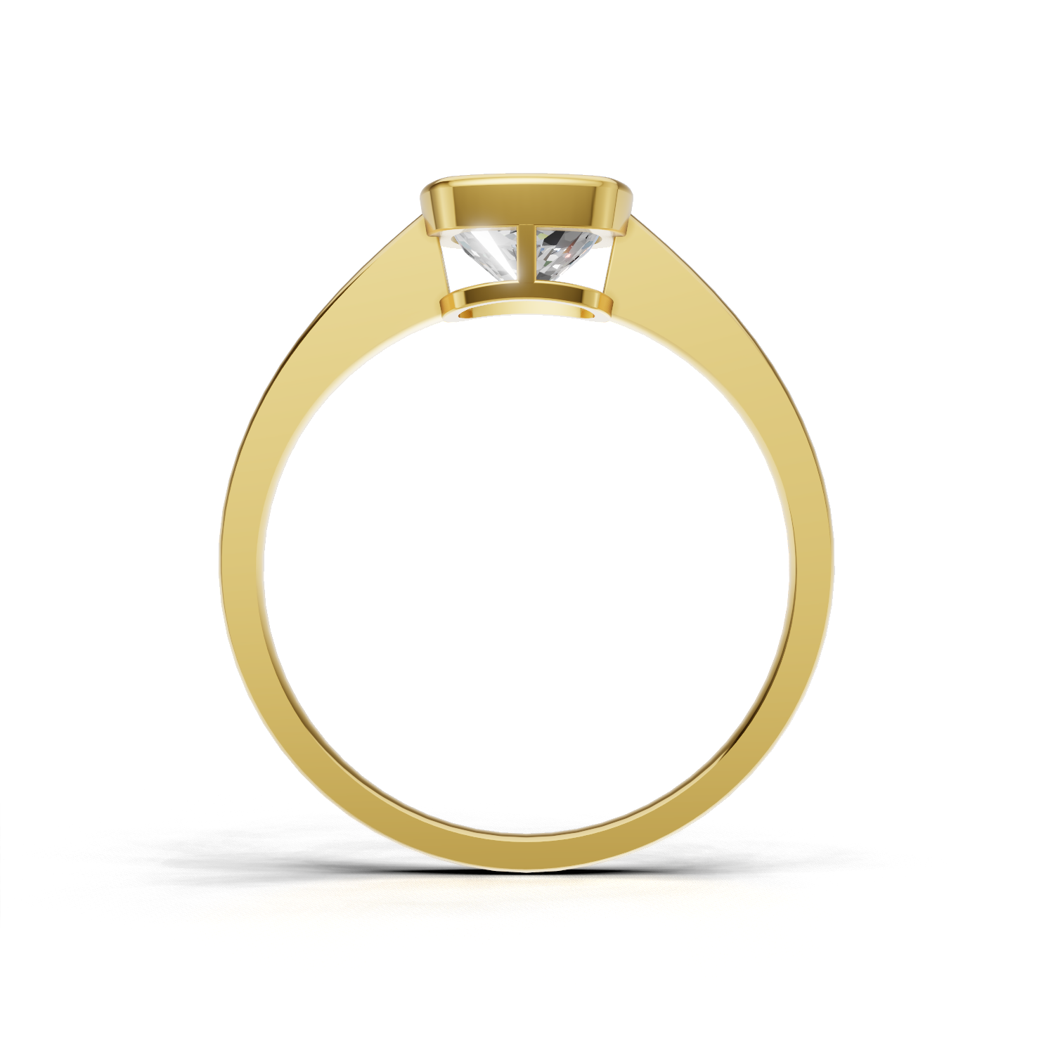 Ring Cushion Bezel 18k Yellow Gold 1ct