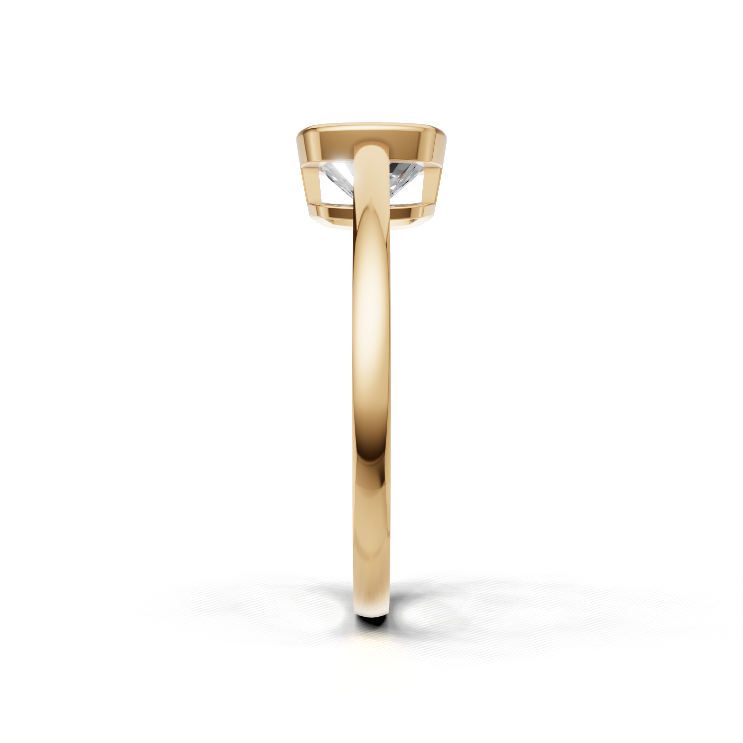 Ring Cushion Bezel K14 Yellow Gold 1ct